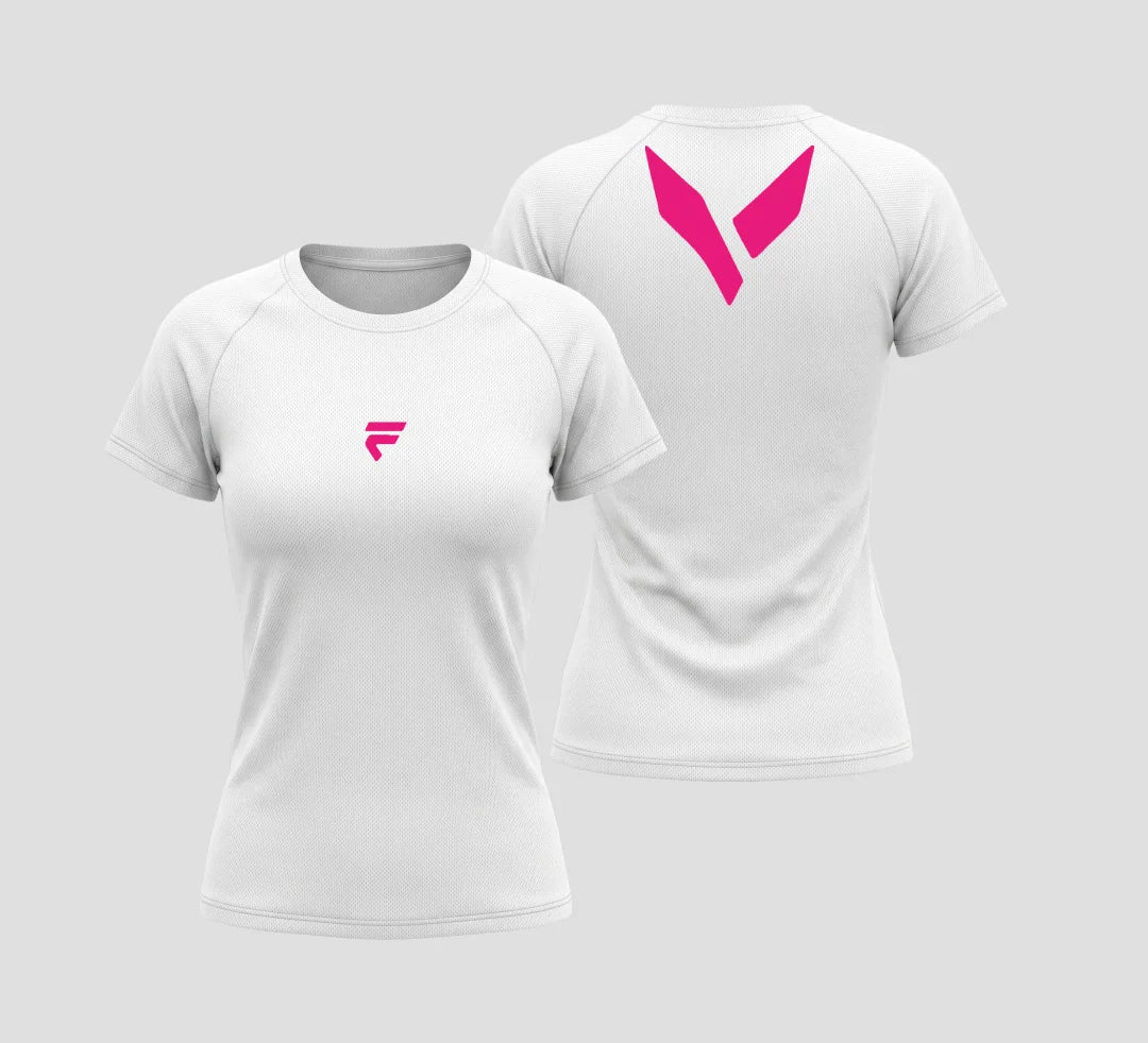Fivers Kinetic donna bianca logo rosa