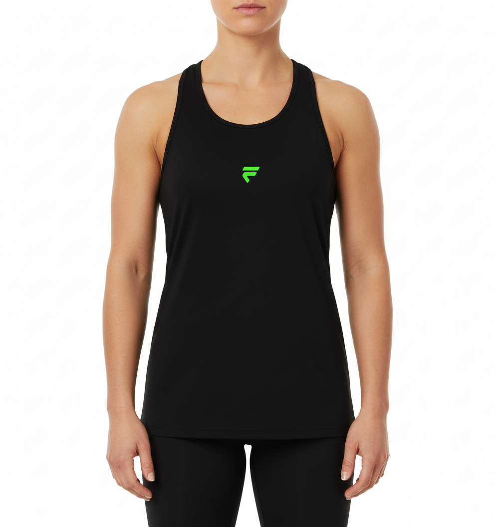 Fivers Black Tank Green Woman