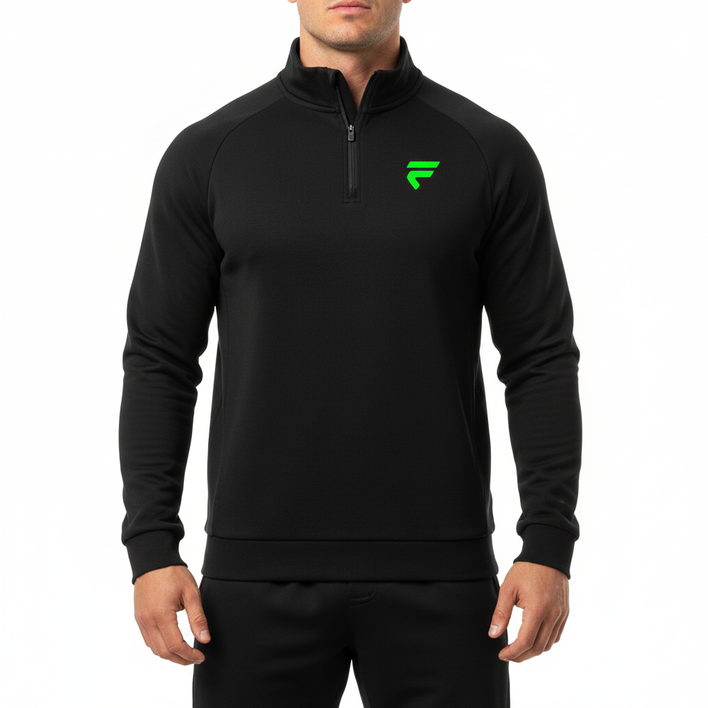 Fivers Black Zip Green Man