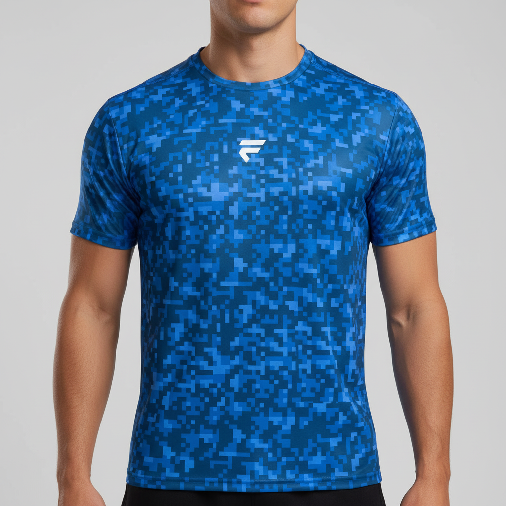 Fivers Blue Camo Centered Logo