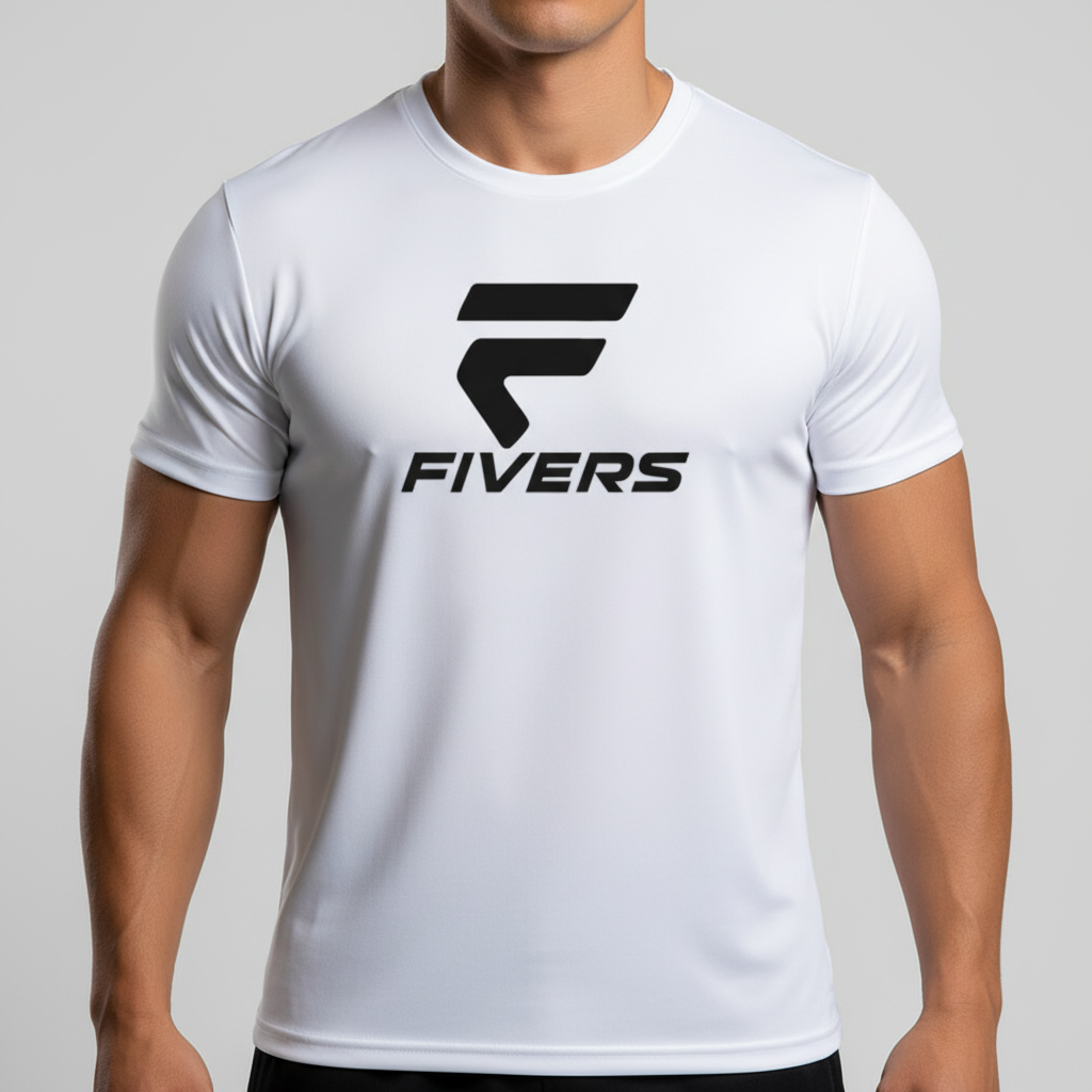 Fivers White Black Logo
