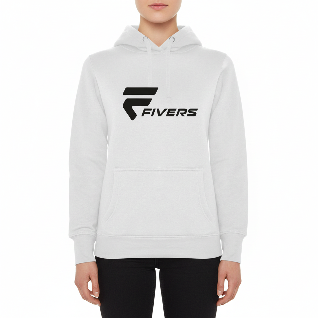 Fivers White Hoodie Female Model