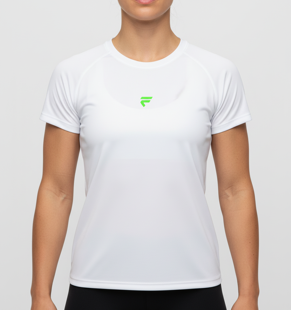 Fivers White Small Green Front Woman