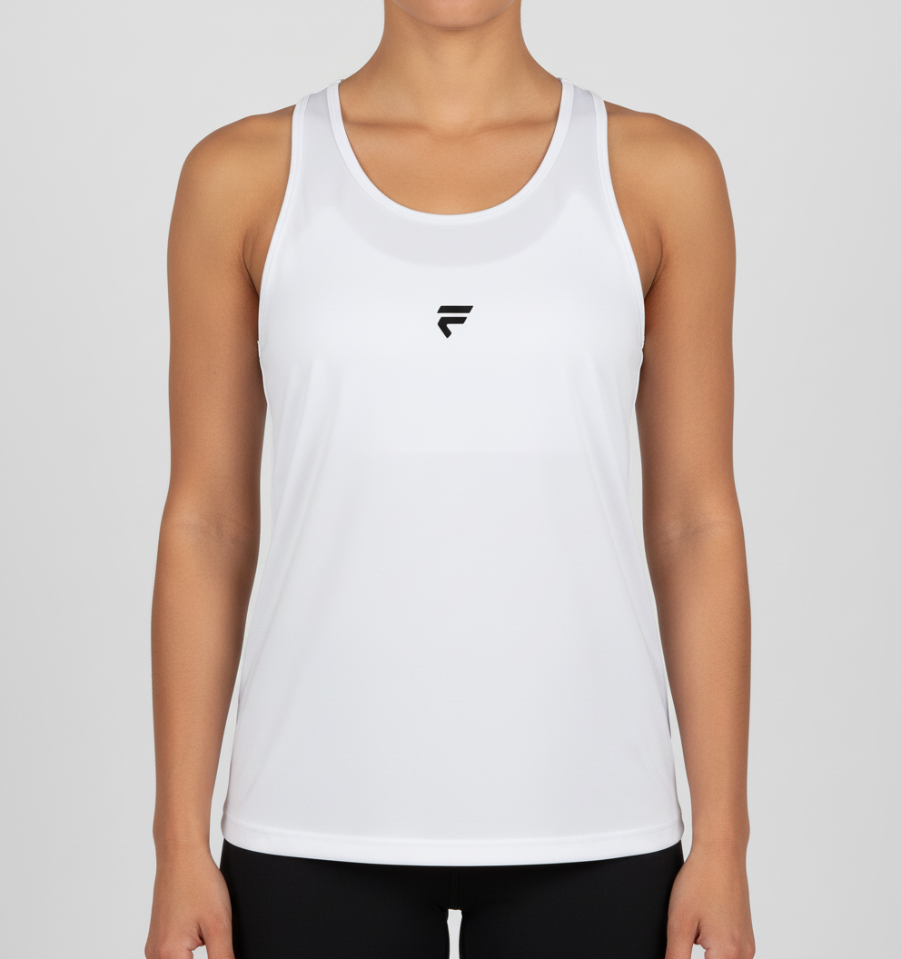 Fivers White Tank Black Woman