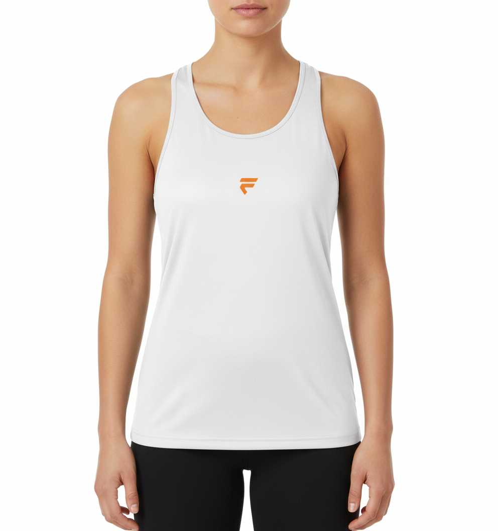Fivers White Tank Orange Woman