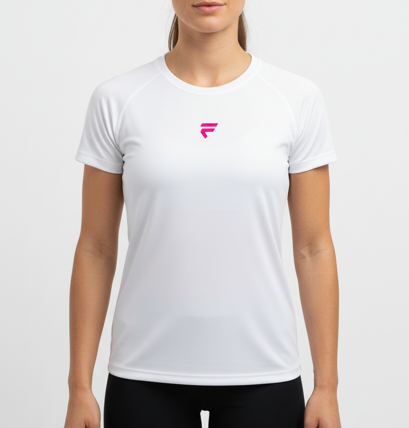 Fivers Kinetic donna bianca logo rosa