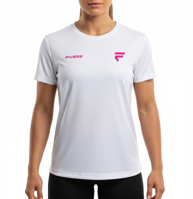 Fivers Volt donna bianca logo rosa