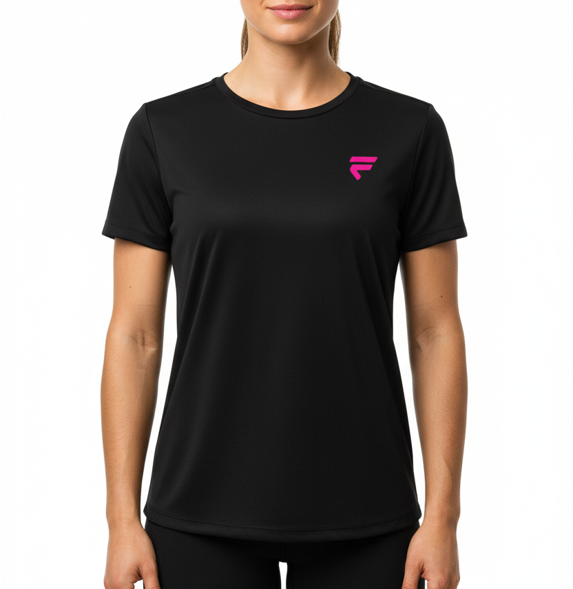 Fivers Pace donna nero logo rosa