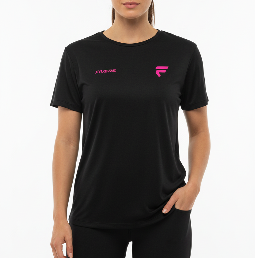 Fivers Volt donna nero logo rosa