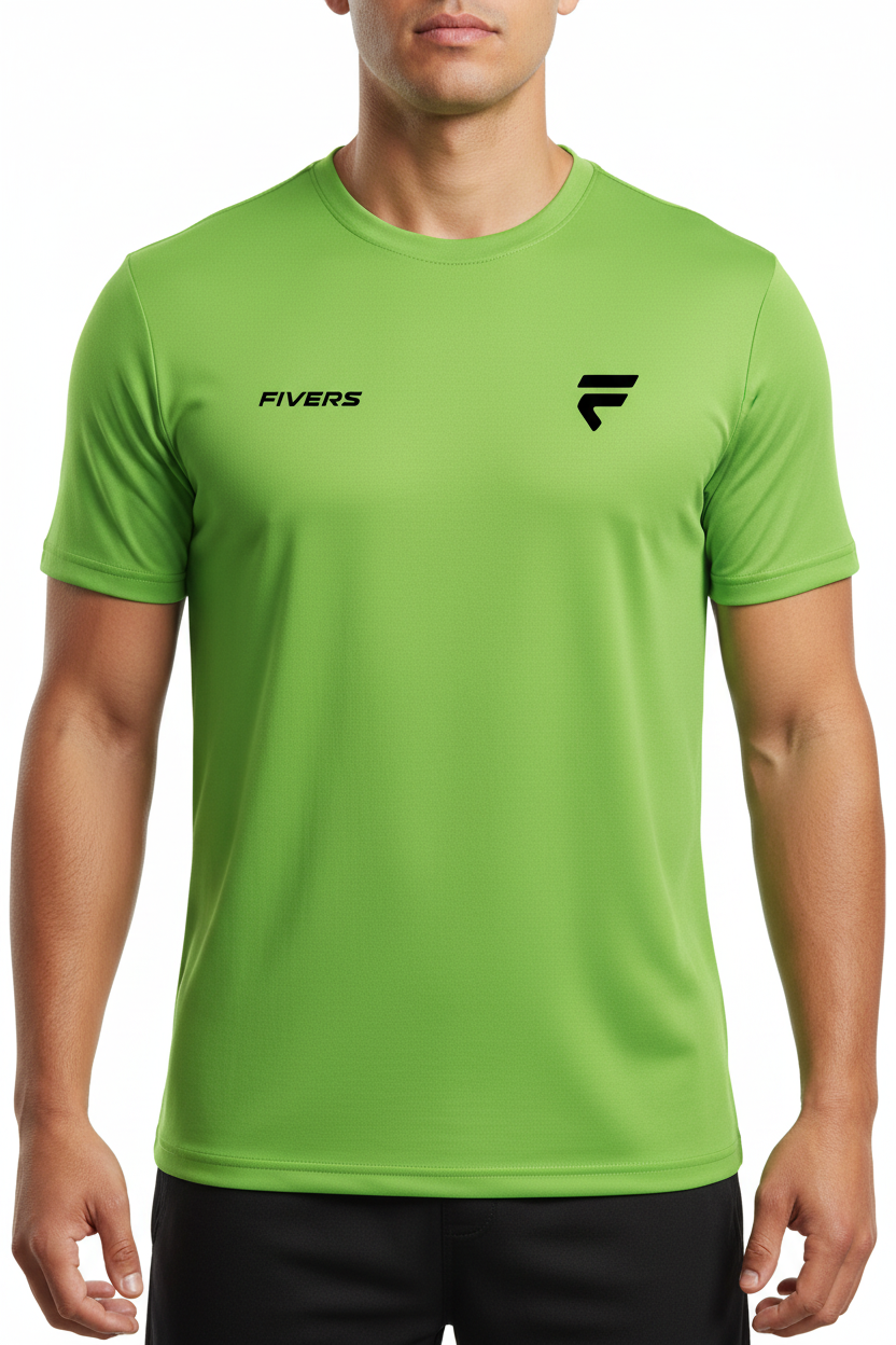 T-shirt verde fluo Fivers realistica