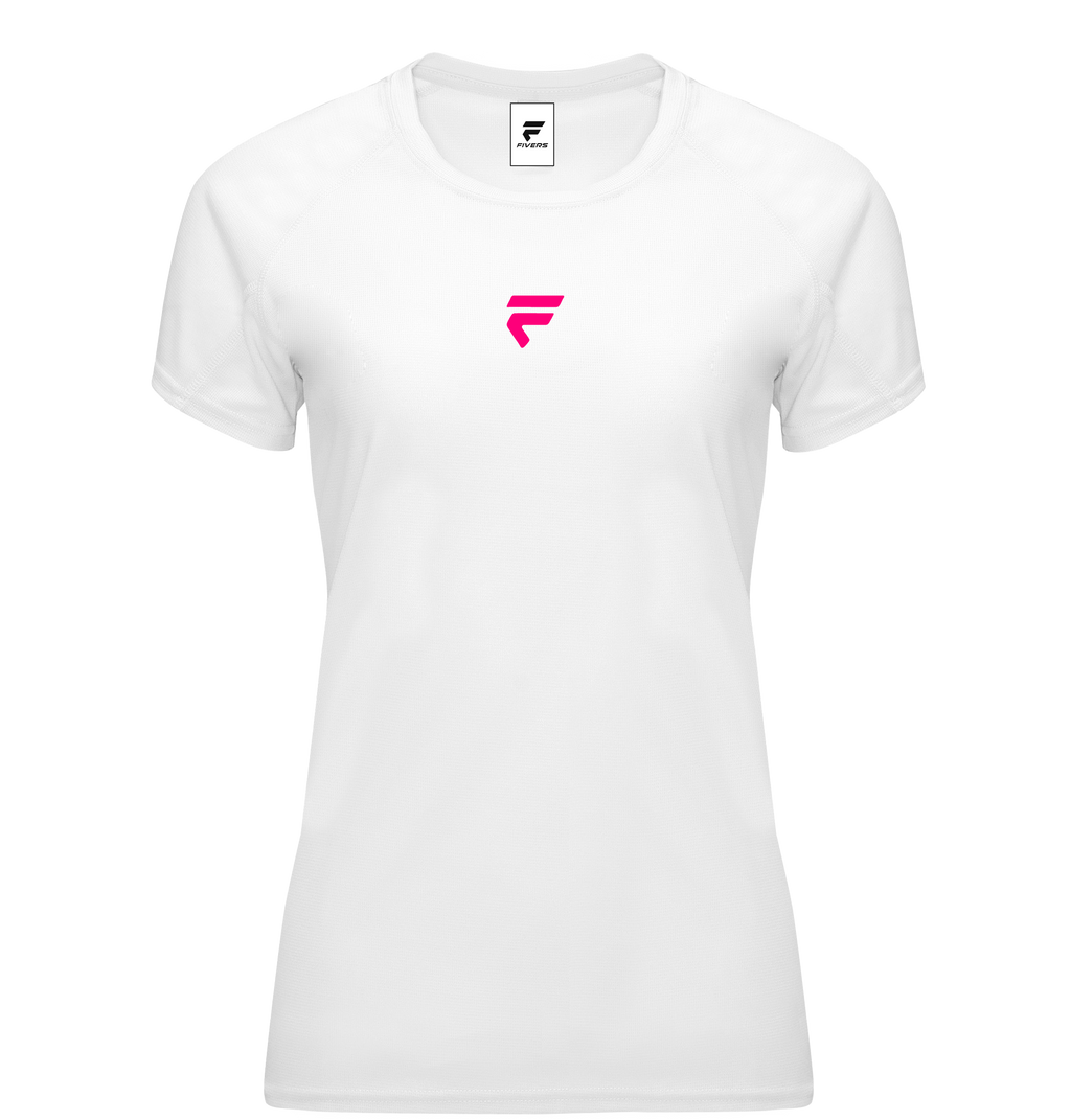 Fivers Kinetic donna bianca logo rosa